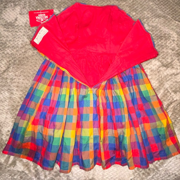 NWT cut multicolor checker JACK WILLS summer sunDRESS size S - Picture 4 of 6
